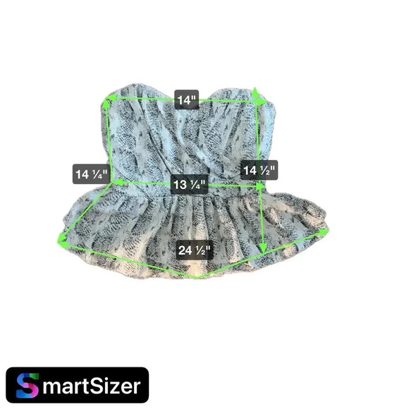 Parker Snake Animal Print Peplum Sweetheart Draped Strapless Top Women's M NWOT - Picture 11 of 11